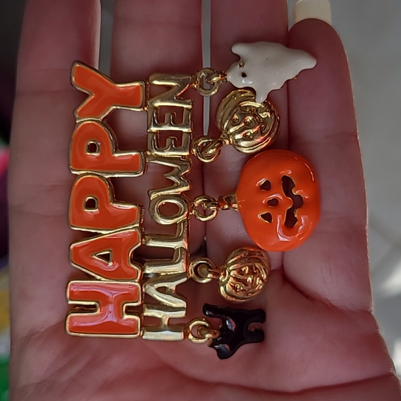 🎃 Set of 3 Happy Halloween *BROKEN* Pins/Brooches for Crafting or Repair- READ! - Picture 2 of 7